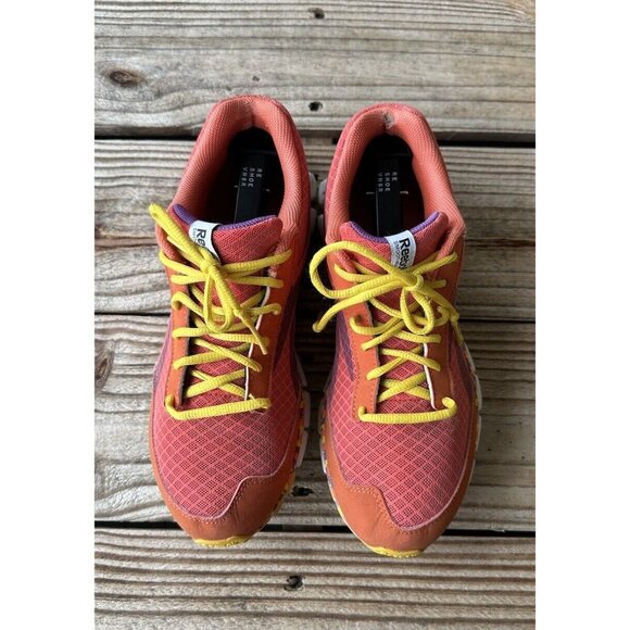 Reebok Smoothflex Running Shoes Women’s 8.5 Sneaker Yellow Pink Orange - Picture 2 of 6